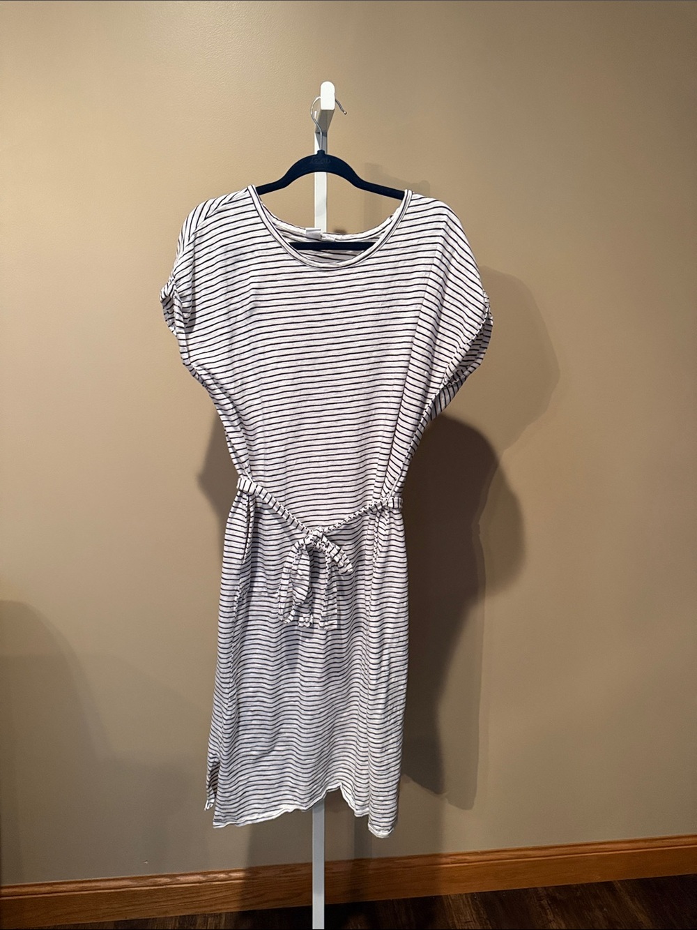 GAP T-shirt Striped Midi Dress with belt and pockets